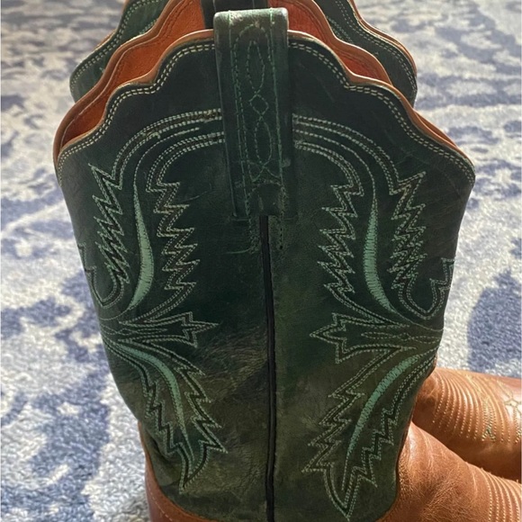 Lucchese Turquoise and Brown Boots - Picture 4 of 6